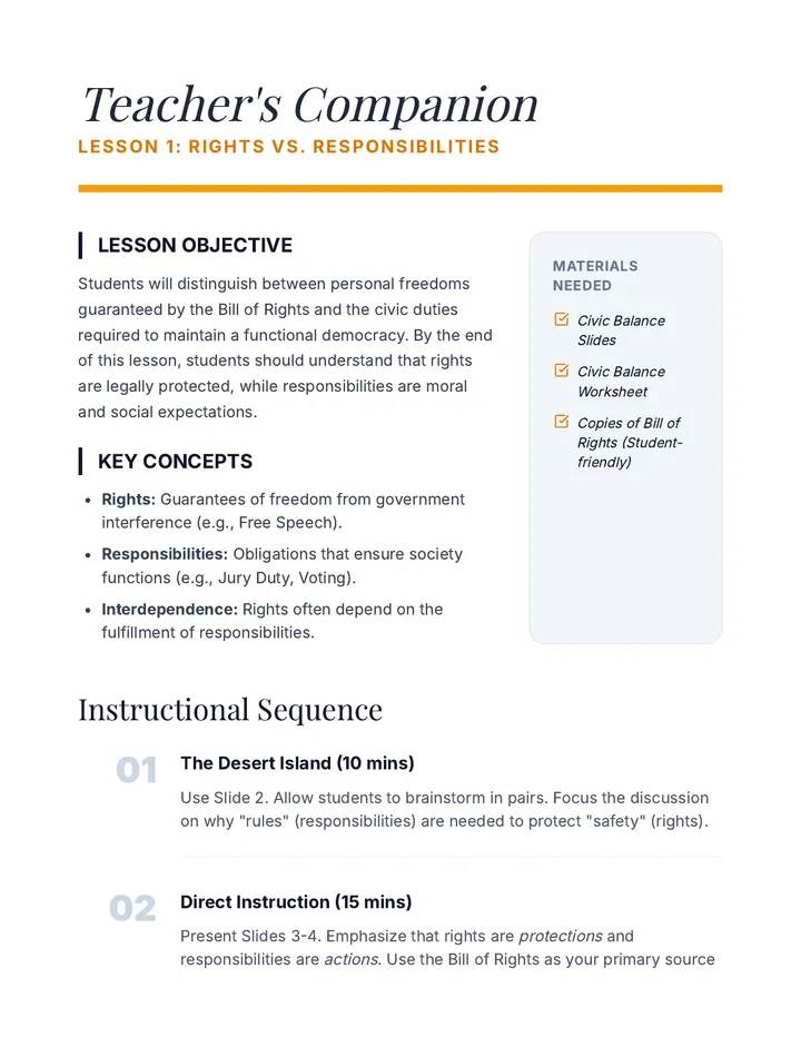 Civic Balance Teacher Guide