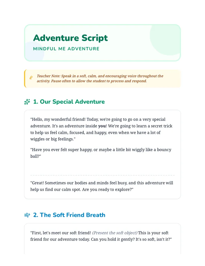 Mindful Me Adventure Script
