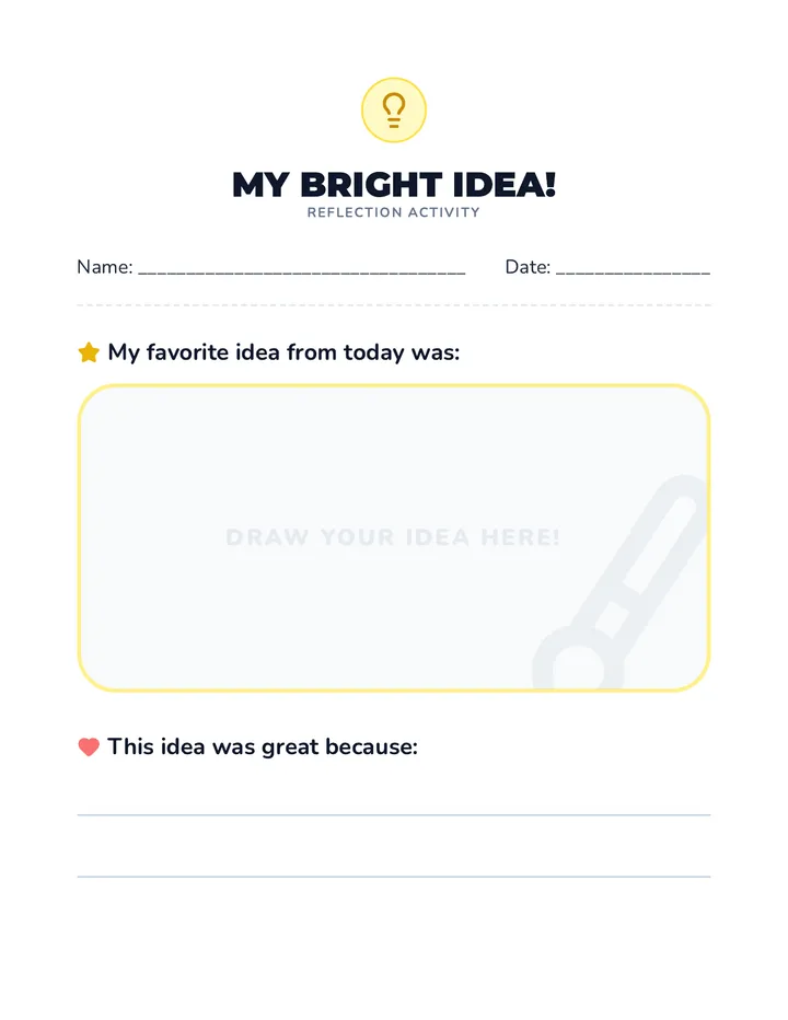 My Bright Idea Exit Ticket