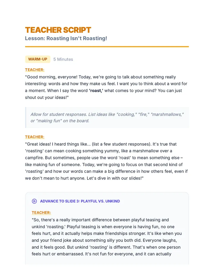 Roasting Script
