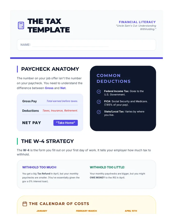 The Tax Template Handout
