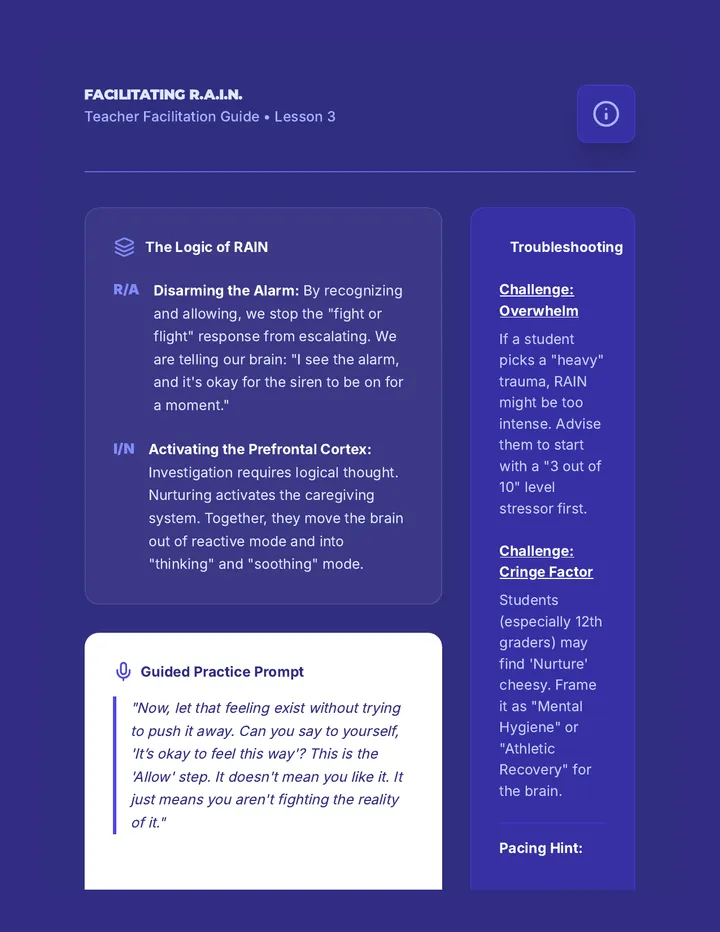 RAIN Facilitator Guide Teacher Resource