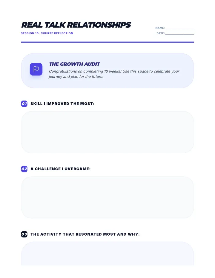 Session 10 Course Reflection Worksheet New