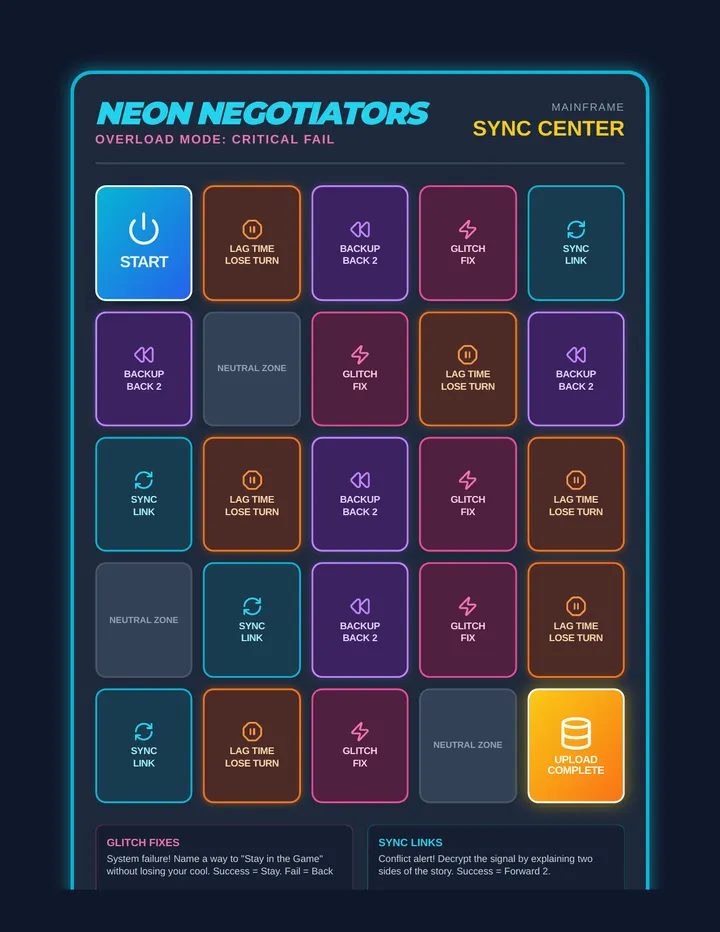 Neon Negotiators Board