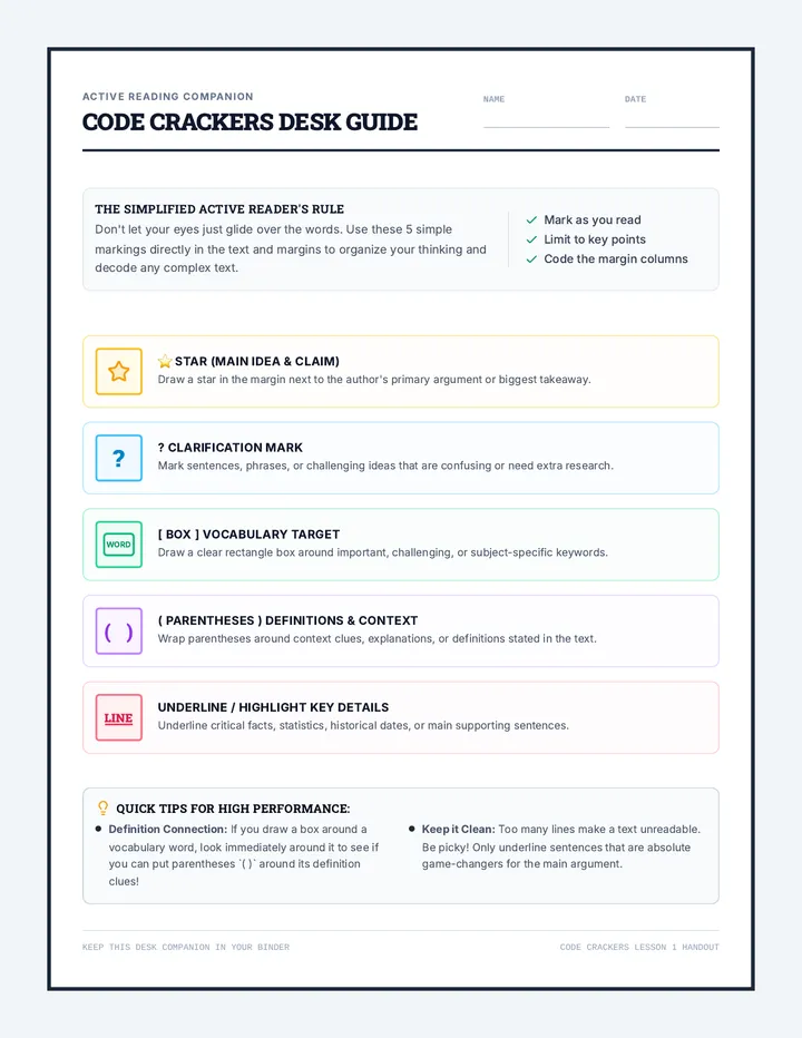 Code Crackers Desk Guide