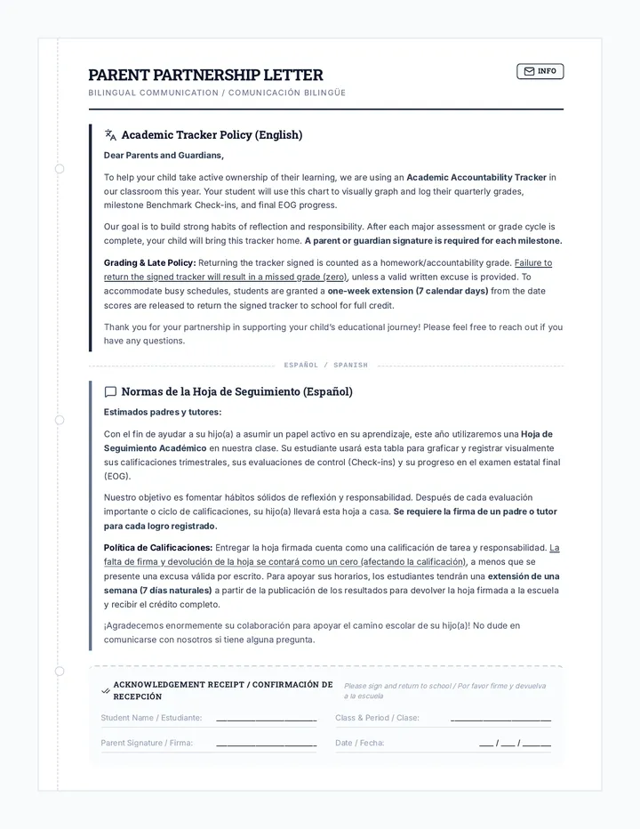 Accountability Parent Letter