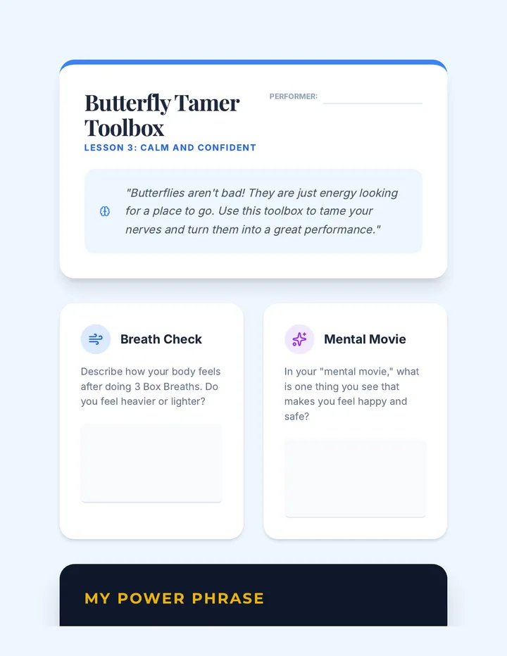 Butterfly Tamer Toolbox Worksheet