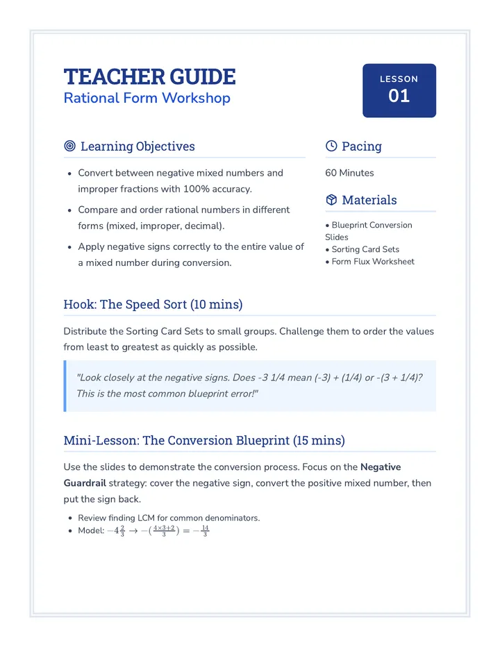 Rational Form Teacher Guide