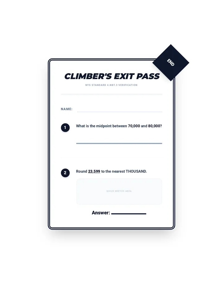 Mountain Range Rounding Exit Ticket