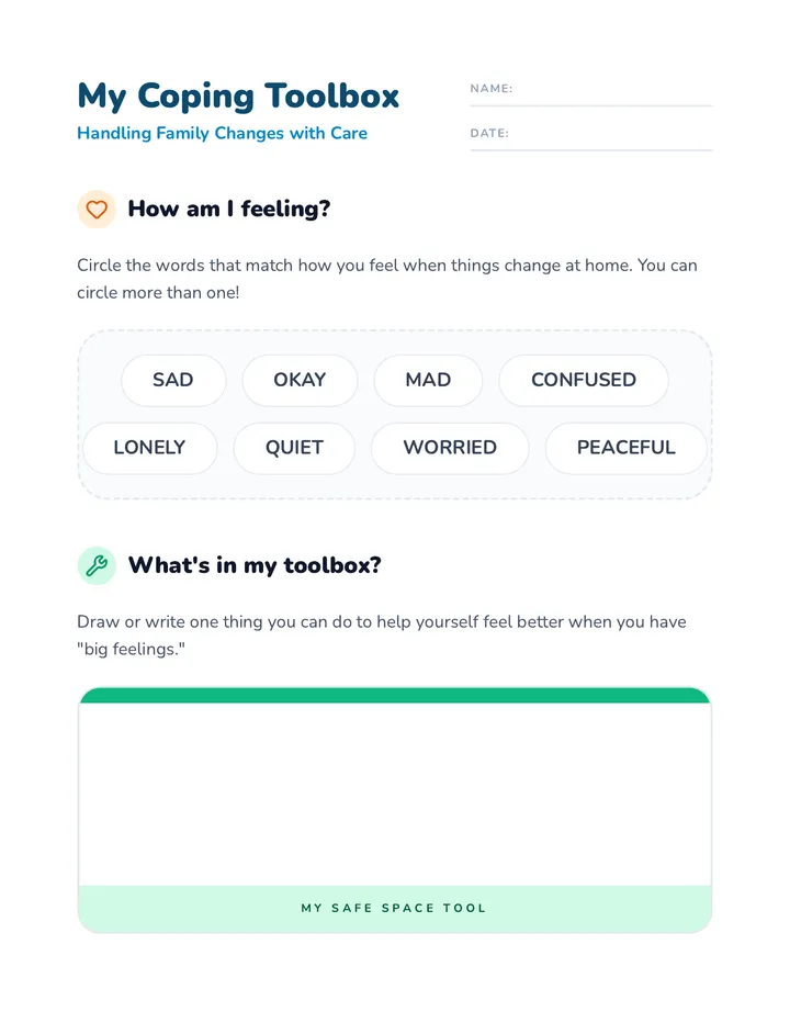 My Coping Toolbox Handout