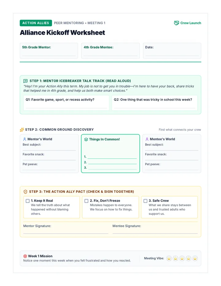 Alliance Kickoff Worksheet
