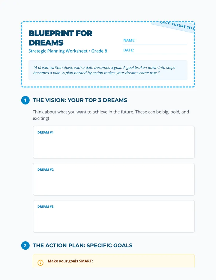 Blueprint for Dreams Worksheet