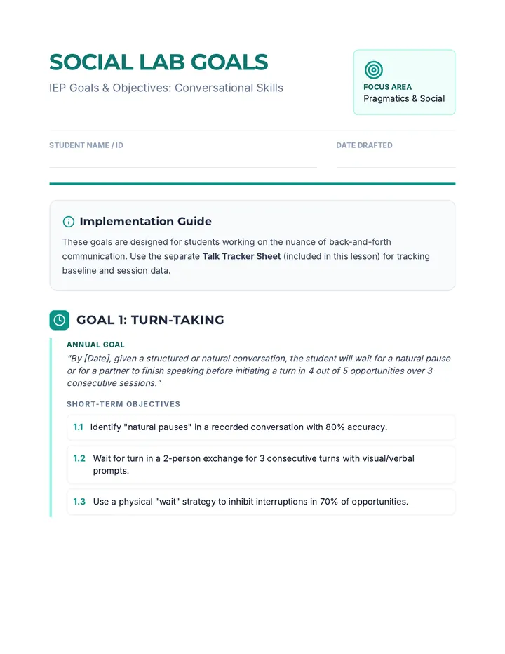 Social Lab Goals