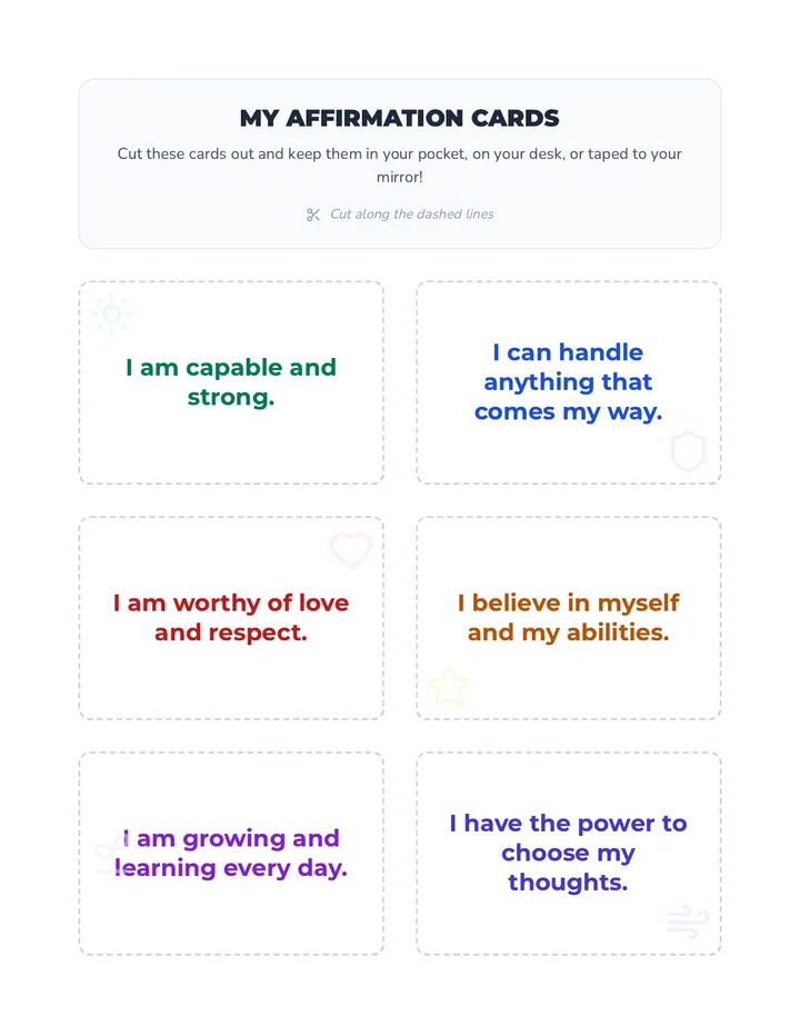 Printable Affirmation Cards