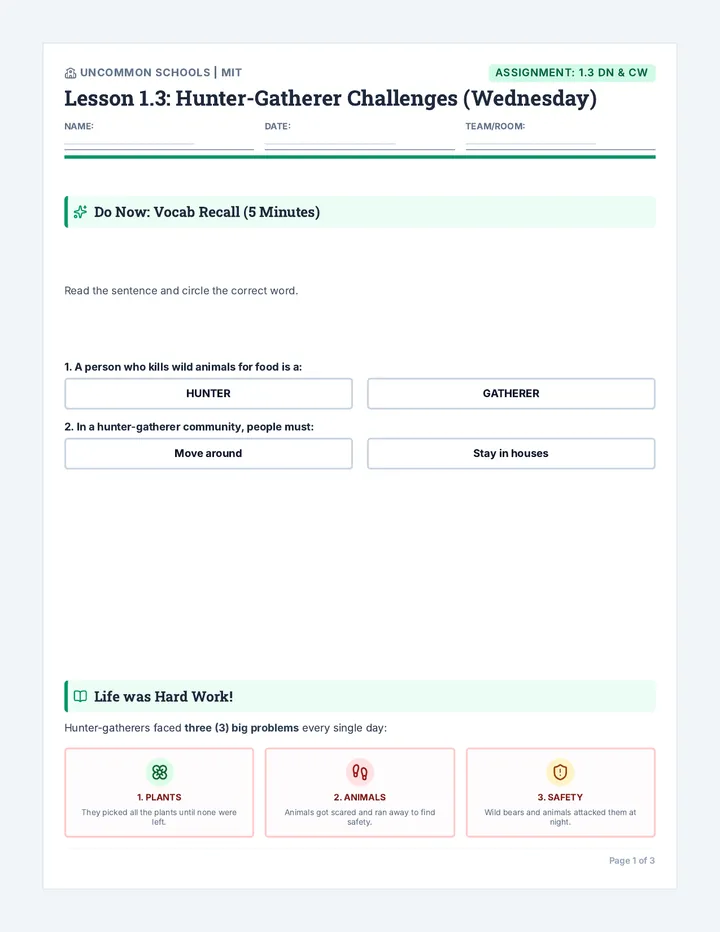 Challenges Student Packet Tier B
