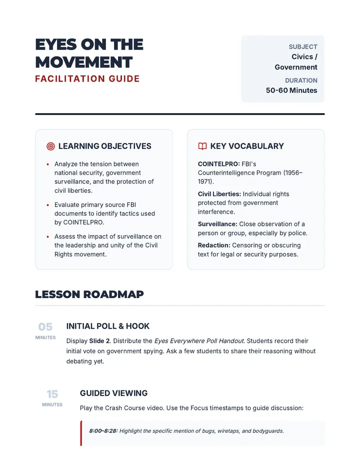 Eyes on the Movement Teacher Guide