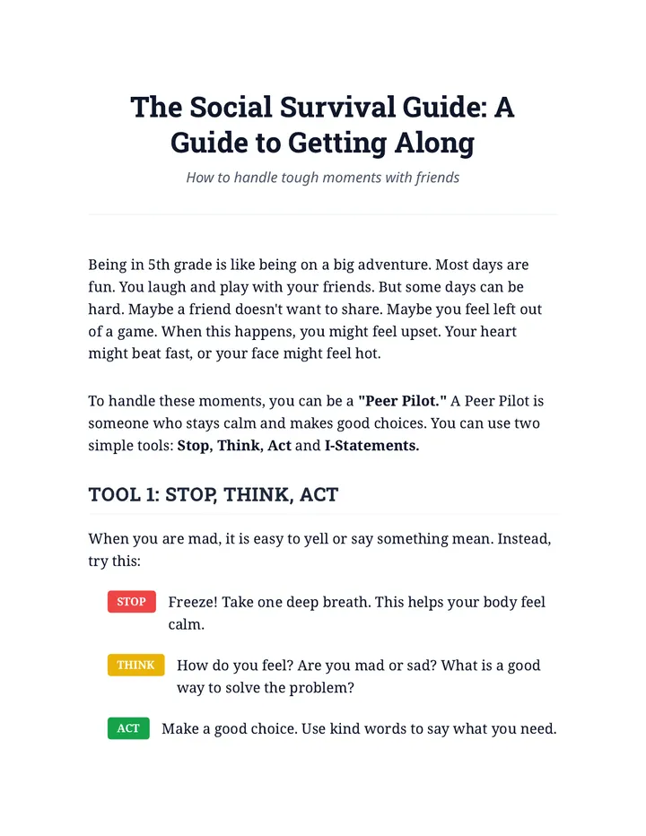 Social Survival Guide Article