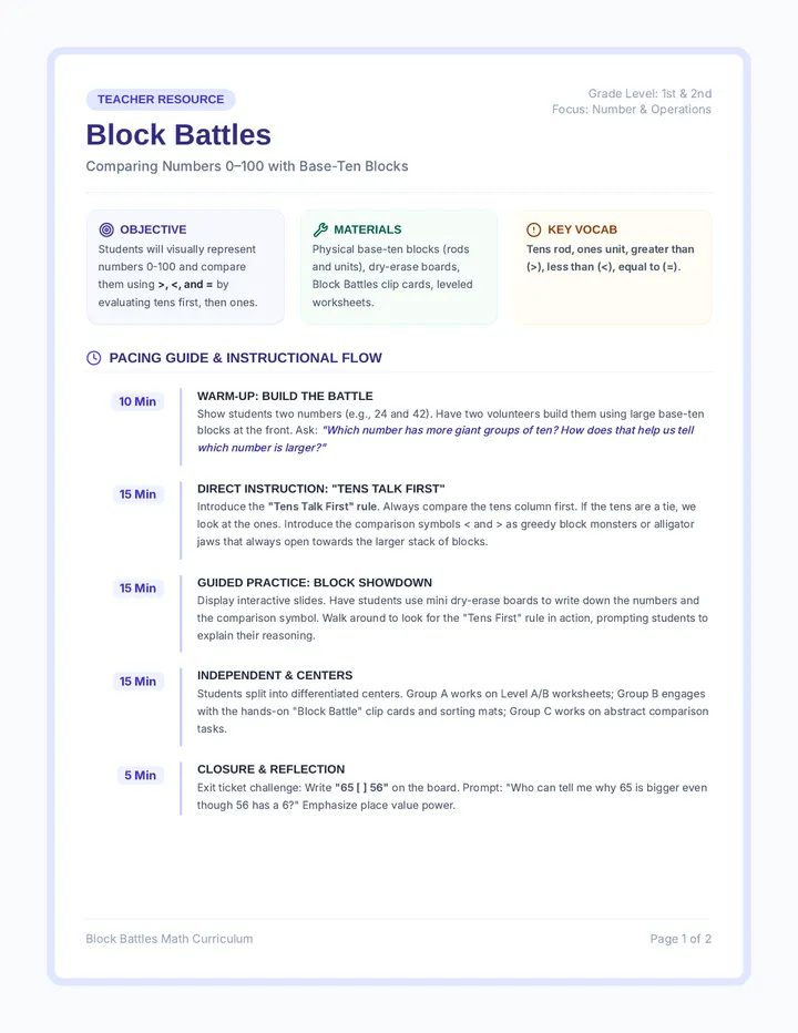 Block Battles Lesson Guide