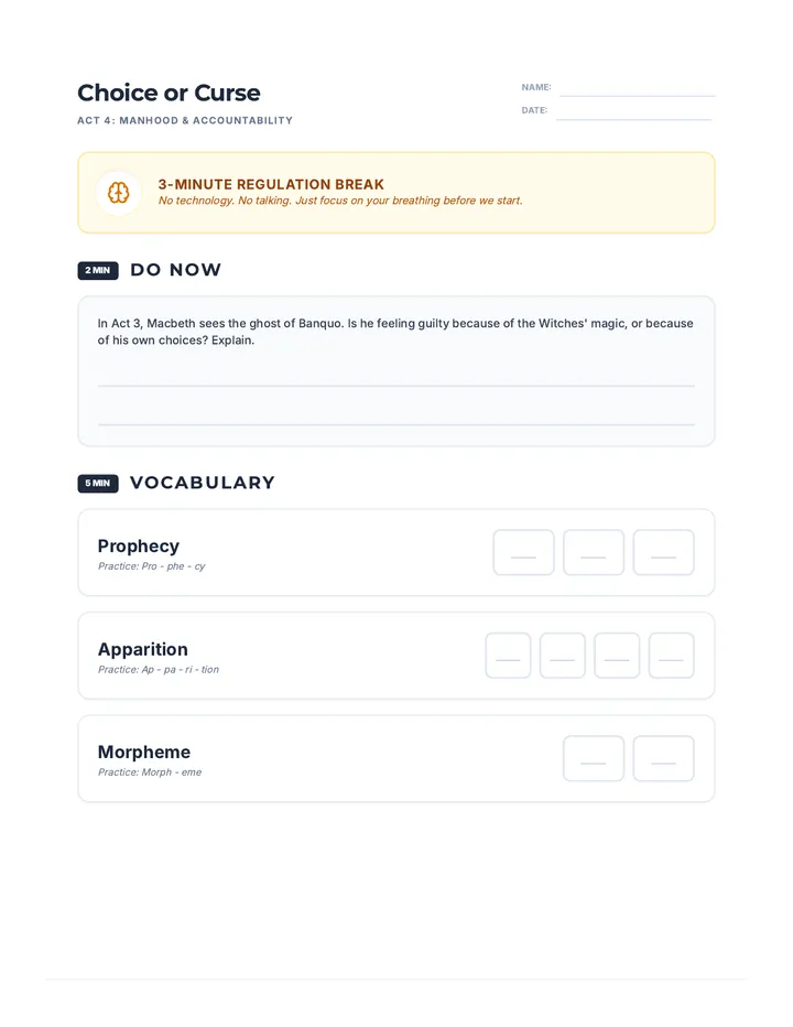 Act 4 Foil Focus Worksheet