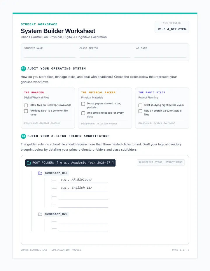 System Builder Worksheet
