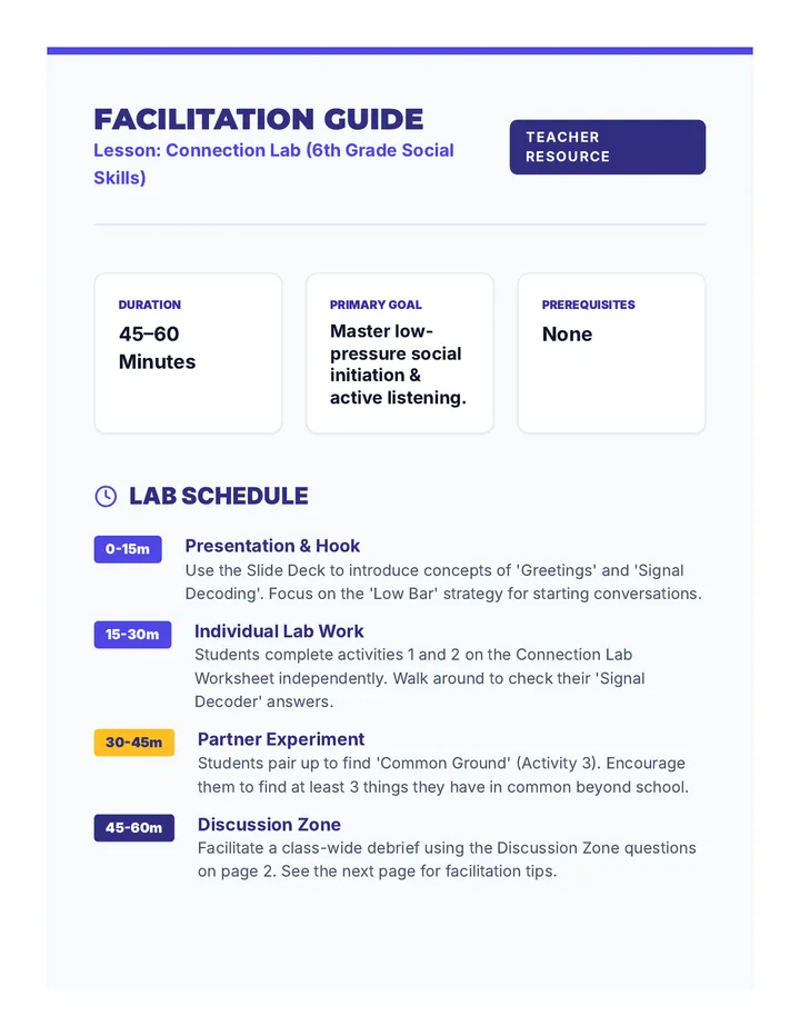 Connection Lab Facilitator Guide