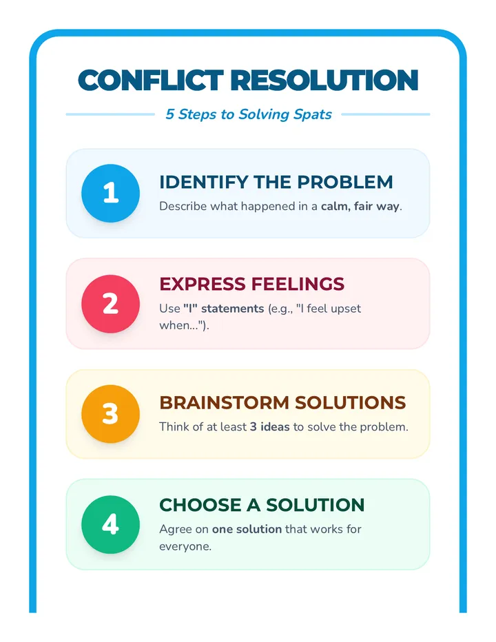 Conflict Resolution Steps Poster