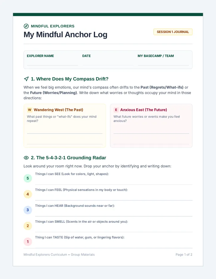Mindful Anchors Journal