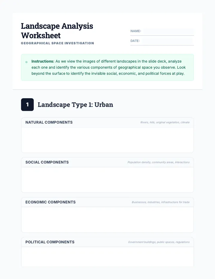 Landscape Analysis Worksheet