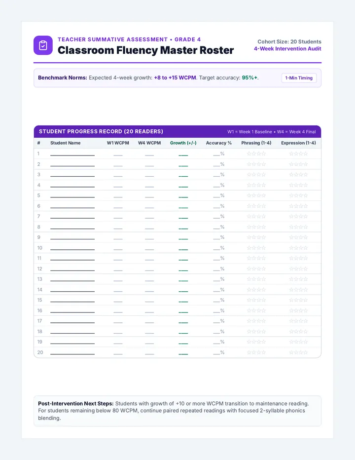 Fluency Showcase Assessment Guide