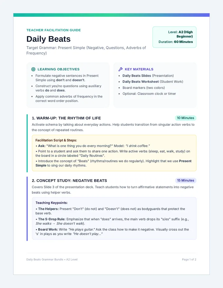 Daily Beats Lesson Plan