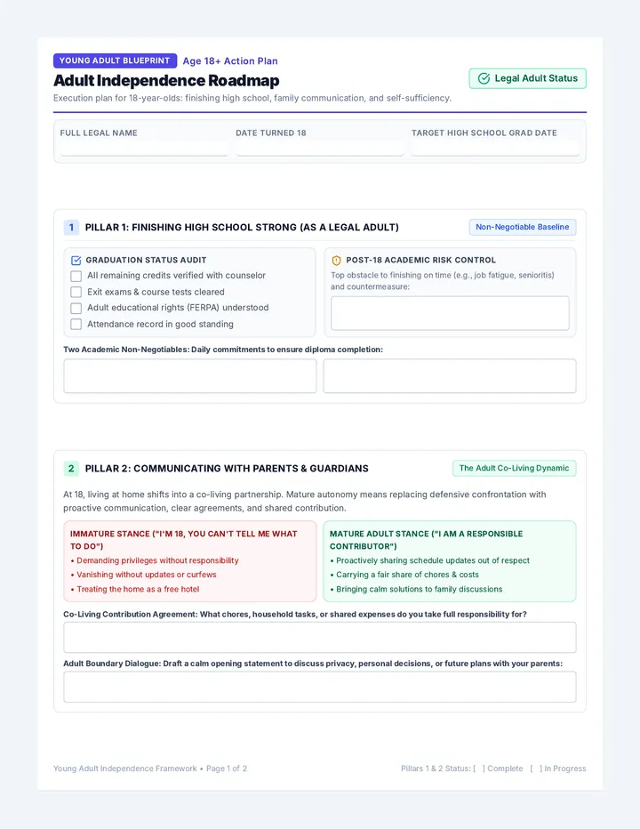 Independence Roadmap Worksheet
