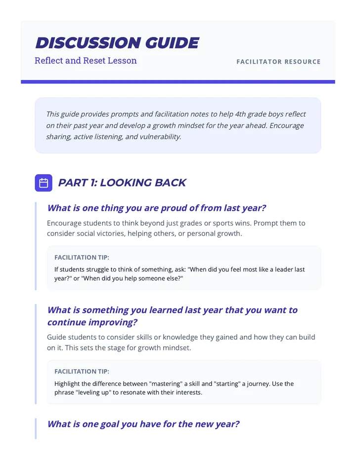 Reflect and Reset Discussion Guide