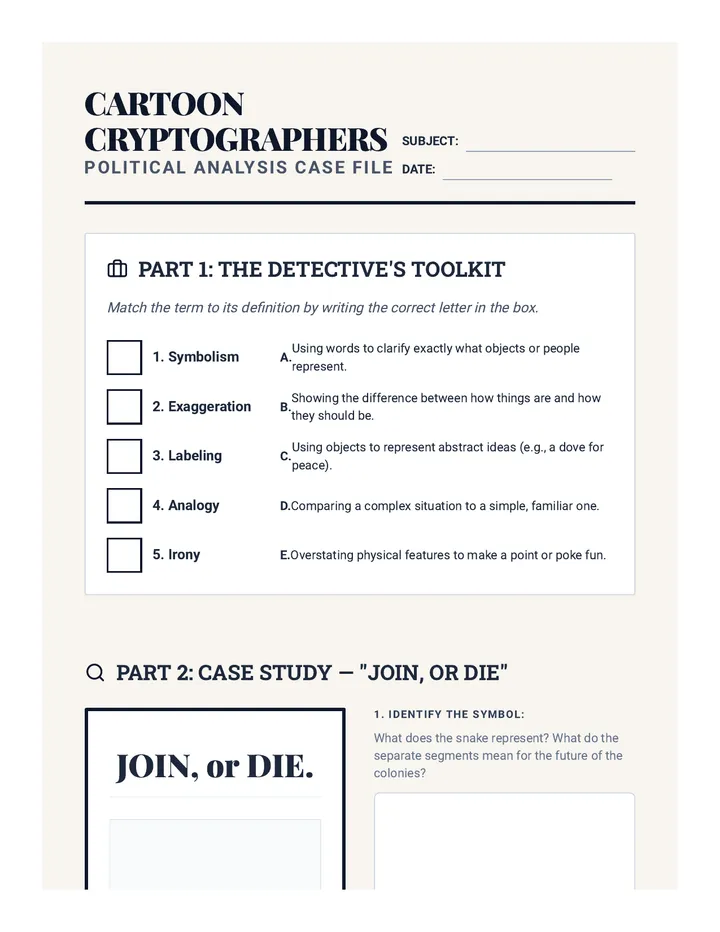Cartoon Analysis Worksheet