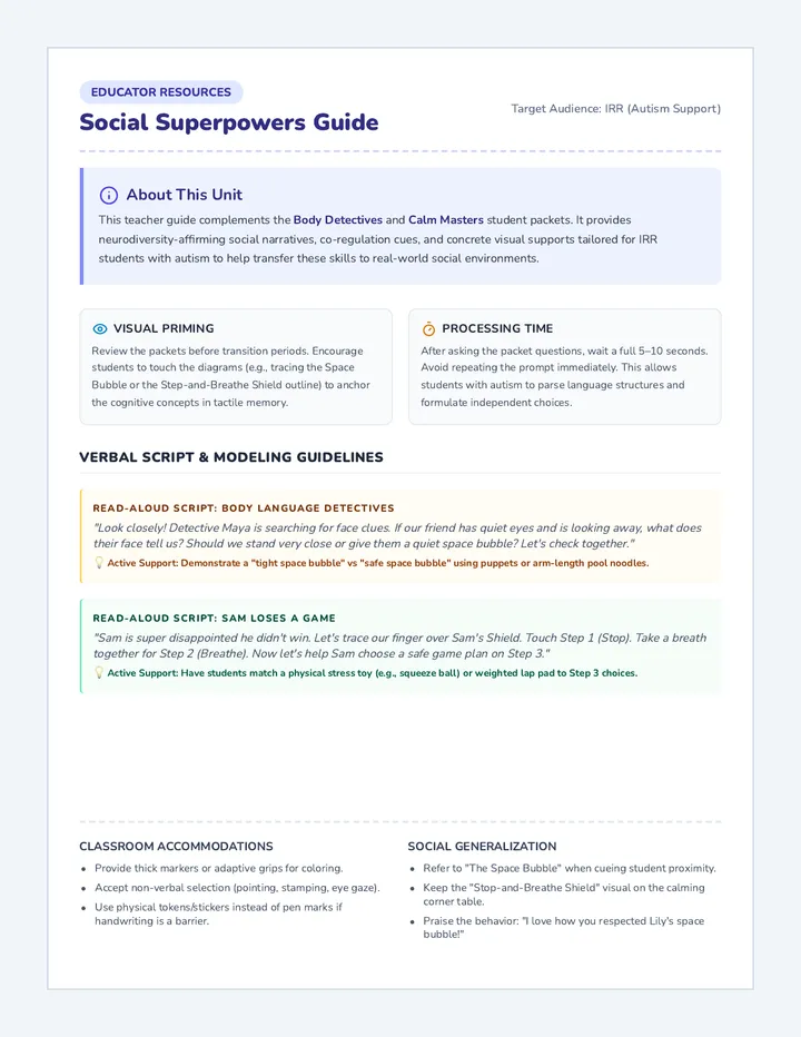 Social Superpowers Teacher Guide