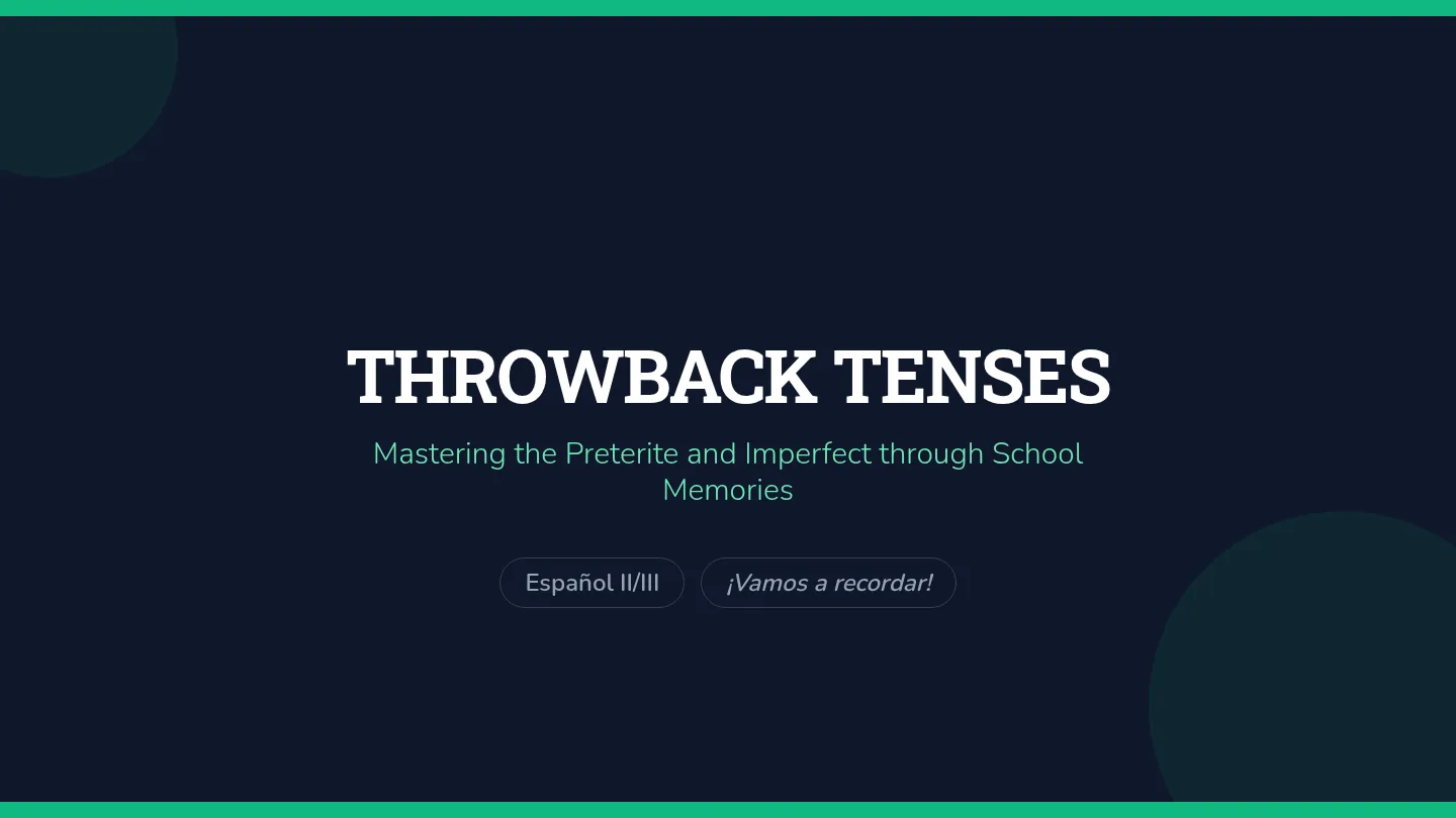 Throwback Tenses Slides