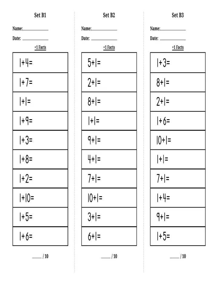 Plus One Landscape Worksheet