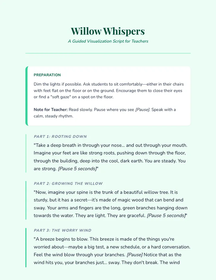 Willow Whispers Script