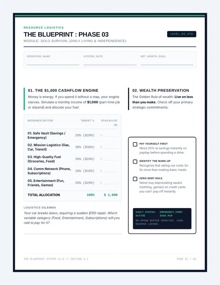 Solo Survival Workbook