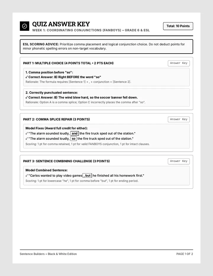 Compound Foundations Quiz Key