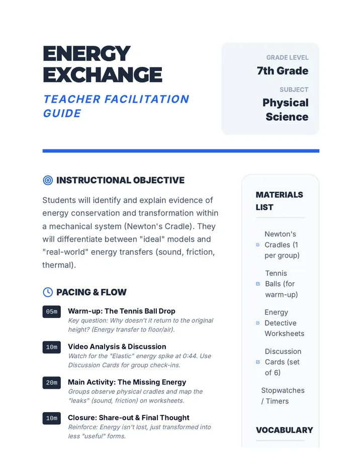 Energy Exchange Teacher Guide