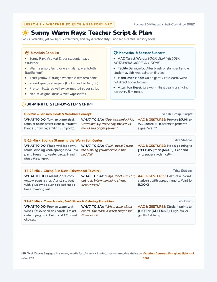Sunny Rays Teacher Guide