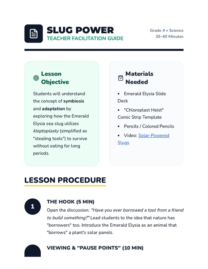 Slug Power Teacher Guide