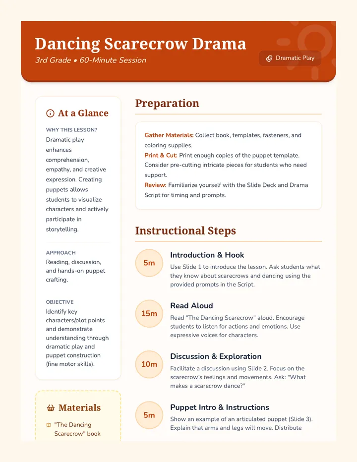 Dancing Scarecrow Drama Lesson Plan