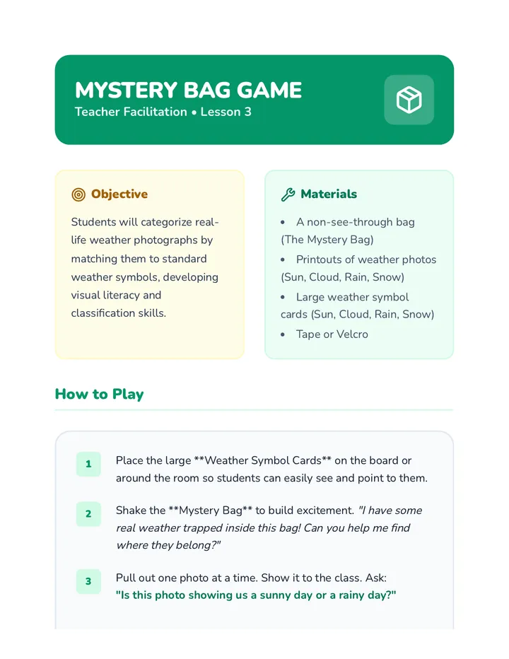 Mystery Bag Game Guide
