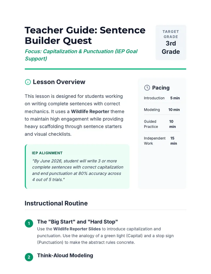 Wildlife Reporter Teacher Guide