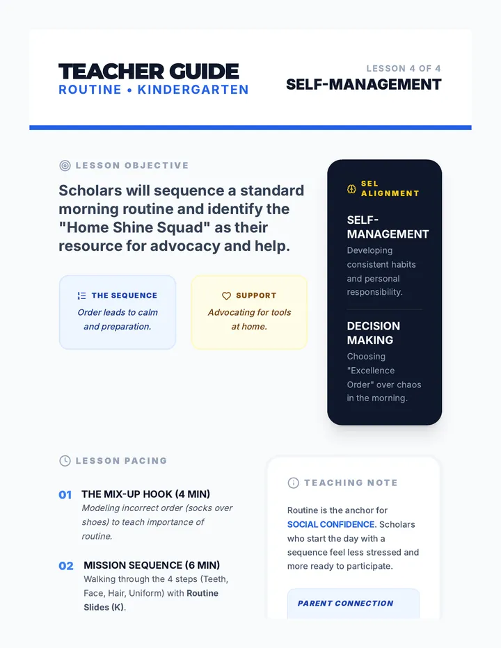 Routine Teacher Guide (K) v2