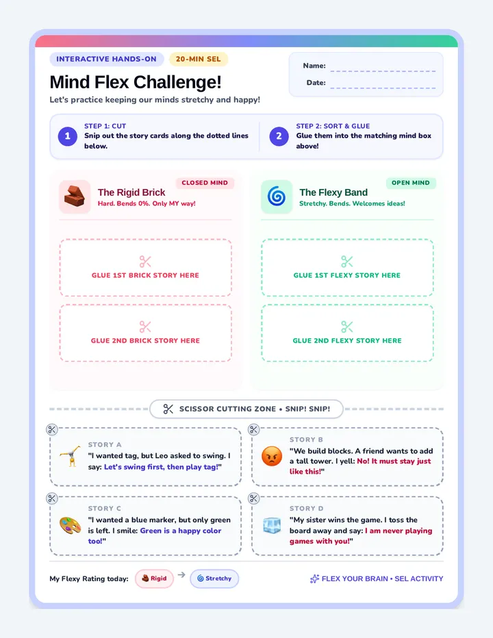 Mind Flex Challenge Activity Sheet page 1