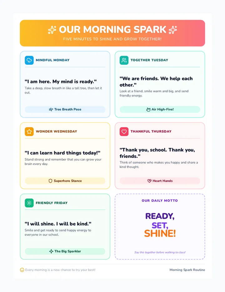 Morning Spark Anchor Chart