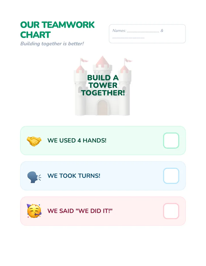 Teamwork Chart Sheet
