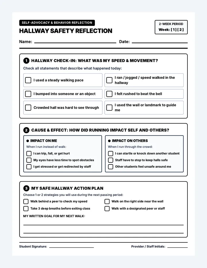 Focus Forward Reflection Worksheet